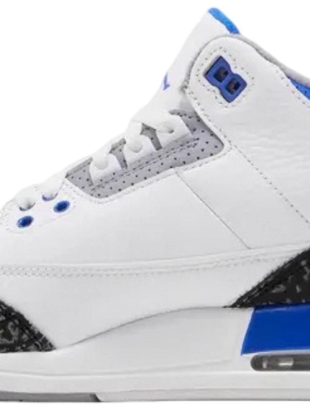 Nike Air Jordan 3 Retro Racer Blue White Blue Elephant Print Sneakers Men’s 8.5 - Picture 5 of 7